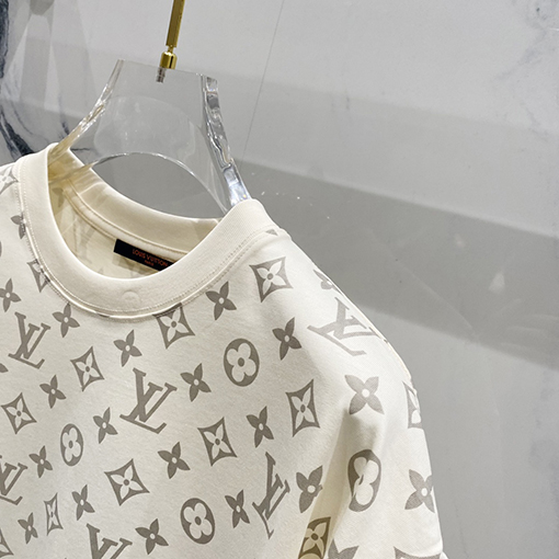 ルイヴィトンフルプリント文字レンダリングプリントロゴ半袖Tシャツ