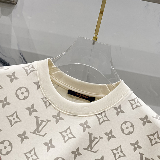 ルイヴィトンフルプリント文字レンダリングプリントロゴ半袖Tシャツ