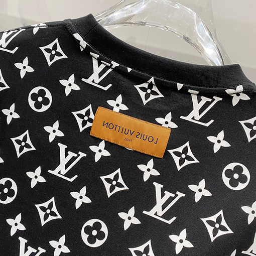 ルイヴィトンフルプリント文字レンダリングプリントロゴ半袖Tシャツ