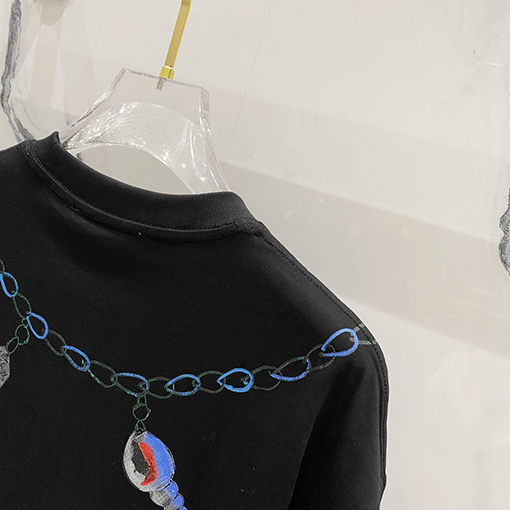 ルイヴィトンヴィンテージクリエイティブネックレスアルファベット半袖Tシャツ