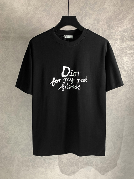 ディオール新しいシリーズfriendタオル刺繍ラウンドネック半袖Tシャツ