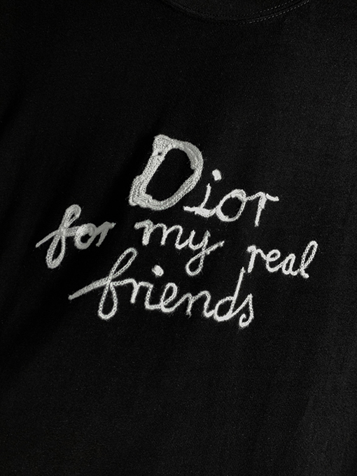 ディオール新しいシリーズfriendタオル刺繍ラウンドネック半袖Tシャツ