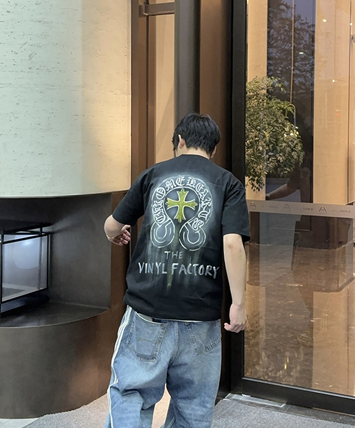 クロムハーツコピー落書きサンスクリットクルーネック半袖Tシャツ