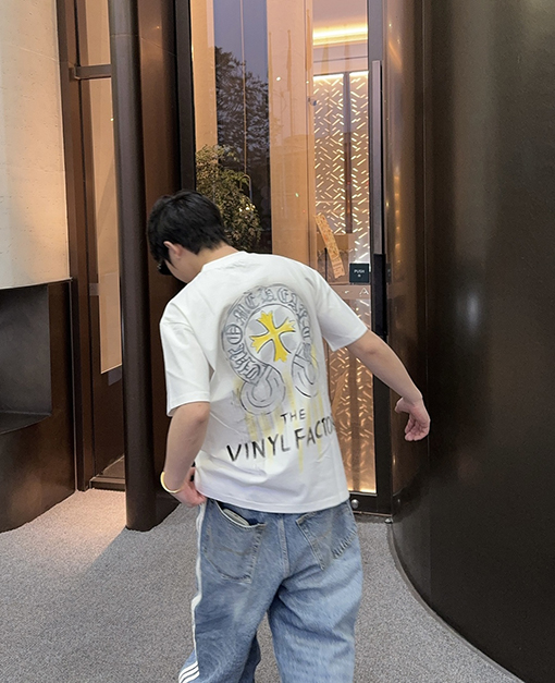 クロムハーツコピー落書きサンスクリットクルーネック半袖Tシャツ