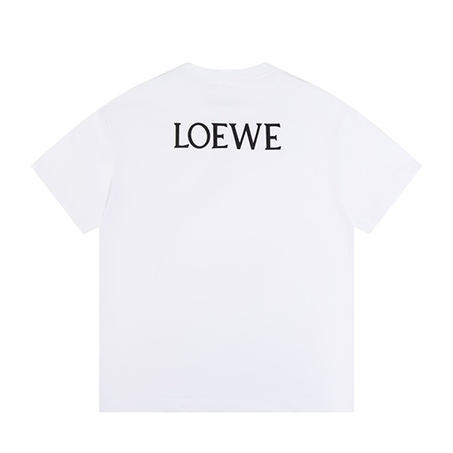 ロエベ新しいシリーズの漫画柄半袖Tシャツ