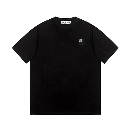 ロエベ新しい胸の刺繍ロゴ半袖Tシャツ