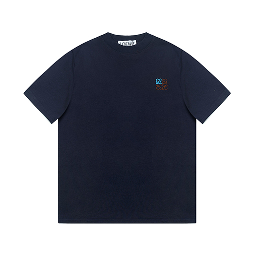 ロエベ新しい胸の刺繍ロゴ半袖Tシャツ