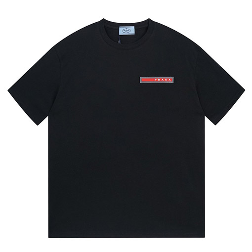 プラダカスタムアルファベットロゴポン引き半袖Tシャツ