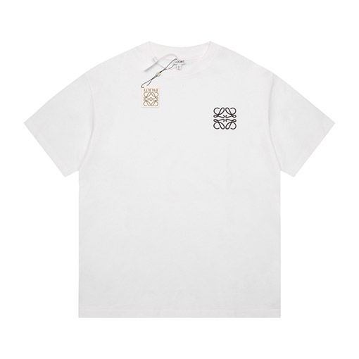 ロエベコピー 新しいシリーズ胸の刺繍ロゴ半袖Tシャツ