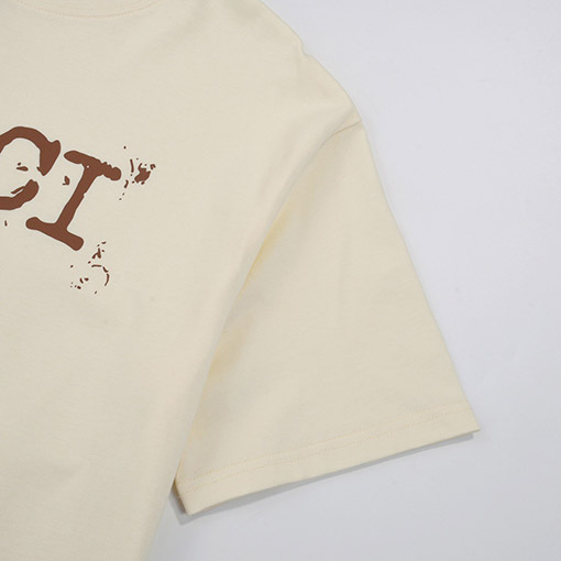 グッチGGキャッチフレーズアルファベットミニマリストペイントドットプリント半袖Tシャツ
