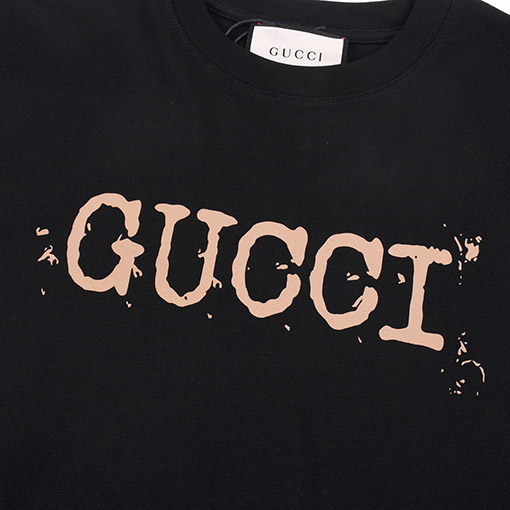グッチGGキャッチフレーズアルファベットミニマリストペイントドットプリント半袖Tシャツ
