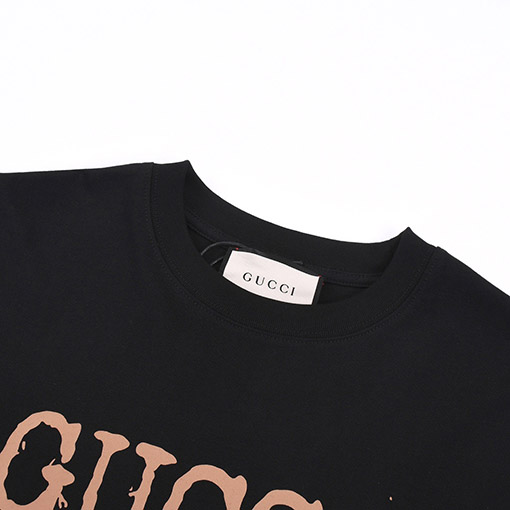 グッチGGキャッチフレーズアルファベットミニマリストペイントドットプリント半袖Tシャツ