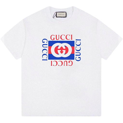 グッチクラシックなパッチワークのアルファベットプリント半袖Tシャツ