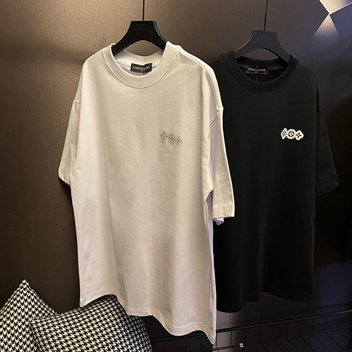 ルイヴィトン新しい雲のインクジェット大きなロゴTシャツ