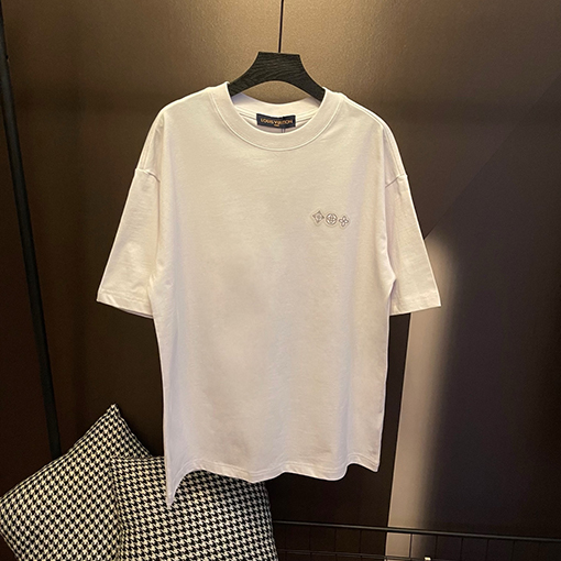 ルイヴィトン新しい雲のインクジェット大きなロゴTシャツ