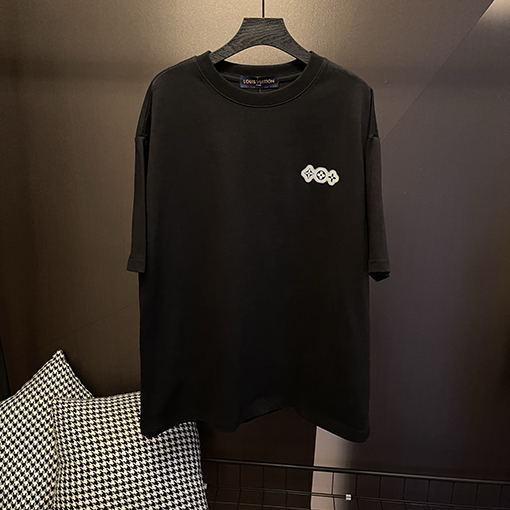ルイヴィトン新しい雲のインクジェット大きなロゴTシャツ