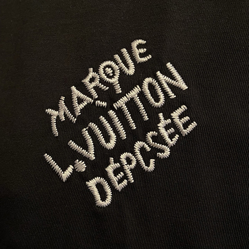 ルイヴィトンスーパーコピー刺繍文字パターンロゴ刺繍T半袖シャツ