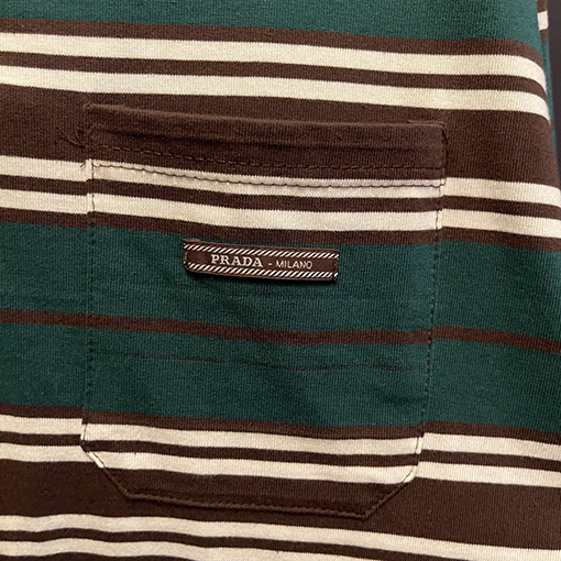 プラダ ストライプポケット半袖Tシャツ