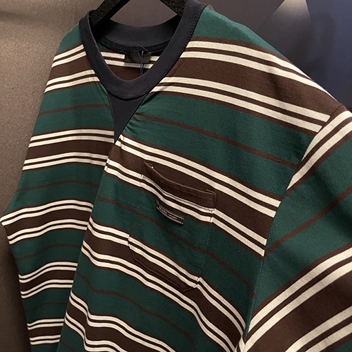プラダ ストライプポケット半袖Tシャツ