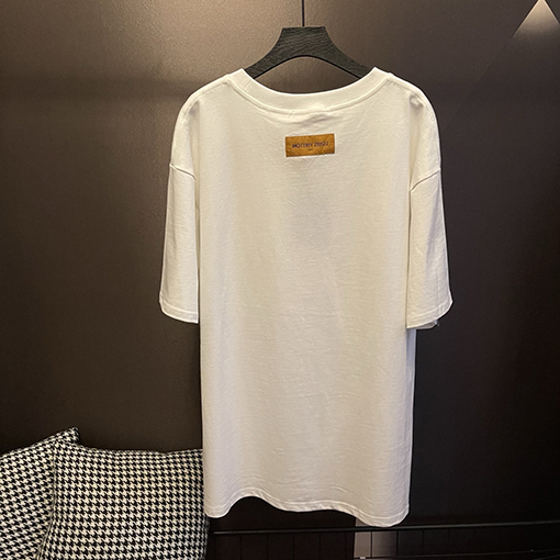 ルイヴィトンスーパーコピーオラクルアルファベットクルーネック半袖Tシャツ