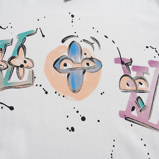 ルイヴィトンプリントされたアルファベットの半袖シャツ