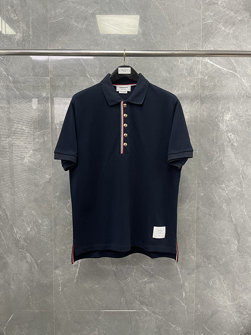 トムブラウンネットカラーのパールコットンポロTシャツ