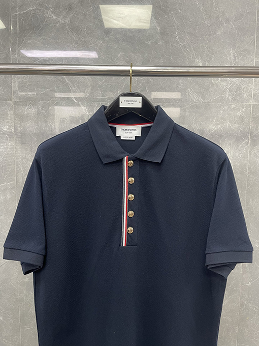 トムブラウンネットカラーのパールコットンポロTシャツ