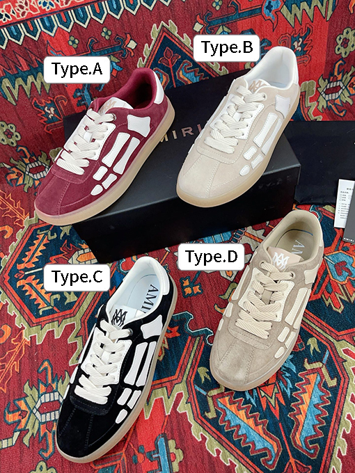 アミリ25ss The Pacific クラシックな骨のパターンがスニーカー