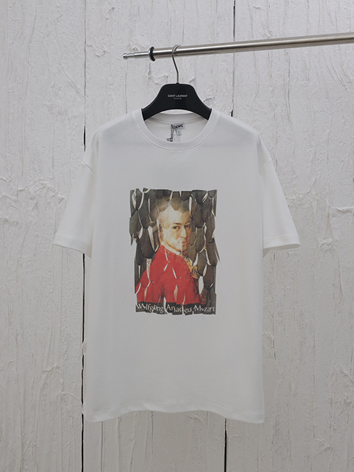 ロエベ 25ss新しいプリントラウンドネック半袖Tシャツ