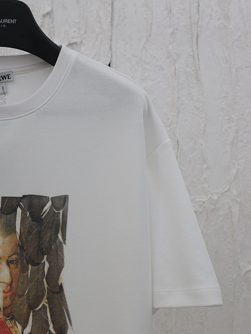 ロエベ 25ss新しいプリントラウンドネック半袖Tシャツ