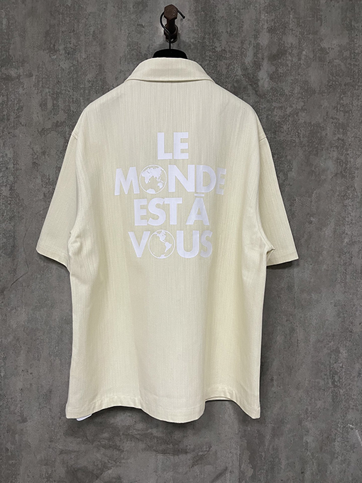 ルイヴィトン25ss lv桑シルク混紡半袖シャツ
