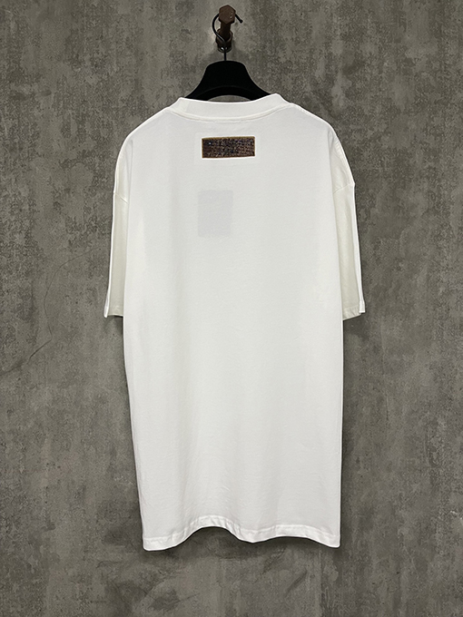 ルイヴィトンクラシックロゴビーズラウンドネック半袖Tシャツ