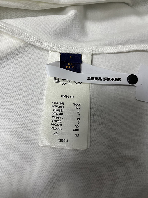 ルイヴィトンクラシックロゴビーズラウンドネック半袖Tシャツ