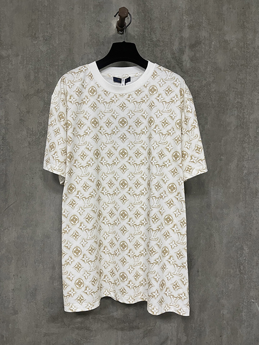 ルイヴィトン フルプリントロゴ丸首半袖Tシャツ