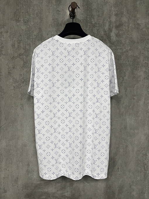 ルイヴィトンクラシックネックラインチェーンフルプリント半袖Tシャツ