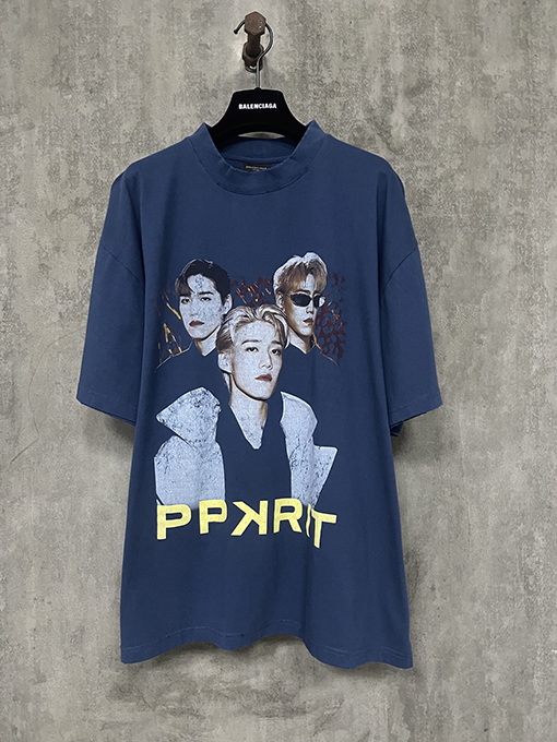 バレンシアガ25ss代弁者krittプリント半袖tシャツ
