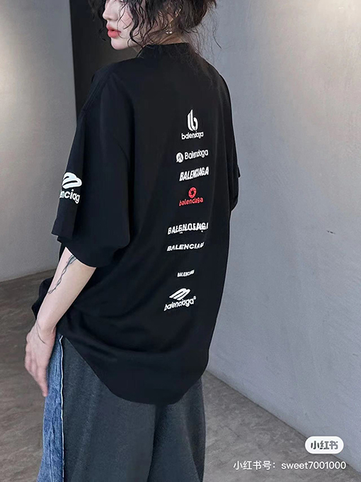 バレンシアガスーパーコピーマルチロゴデザイン 半袖Tシャツ