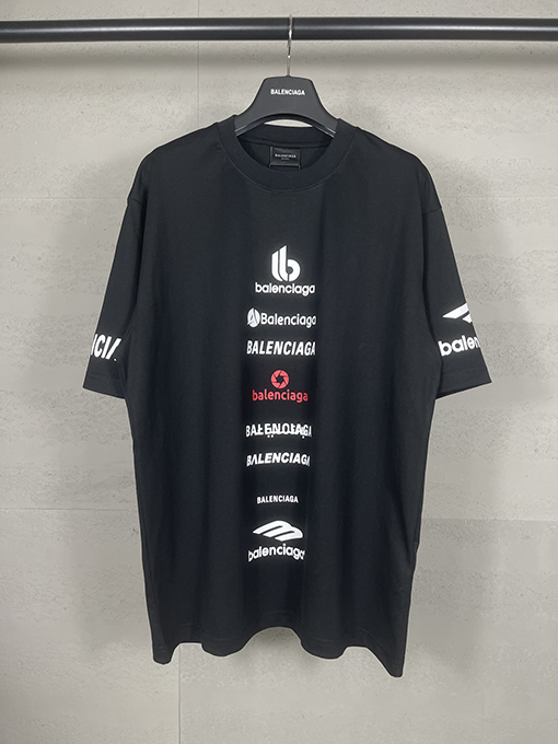 バレンシアガスーパーコピーマルチロゴデザイン 半袖Tシャツ