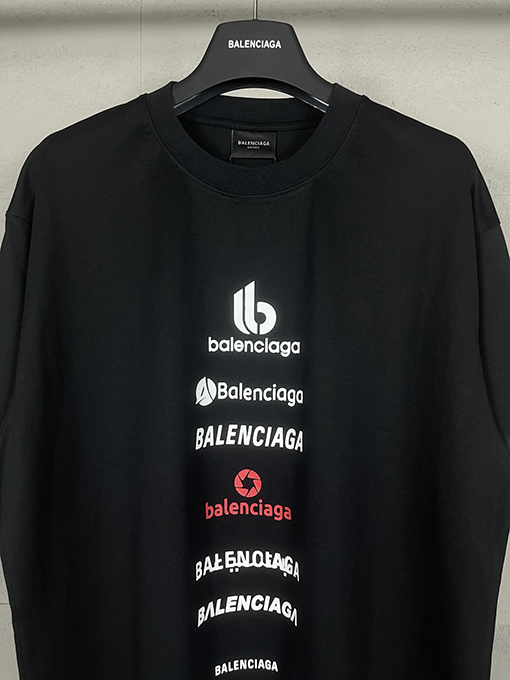 バレンシアガスーパーコピーマルチロゴデザイン 半袖Tシャツ