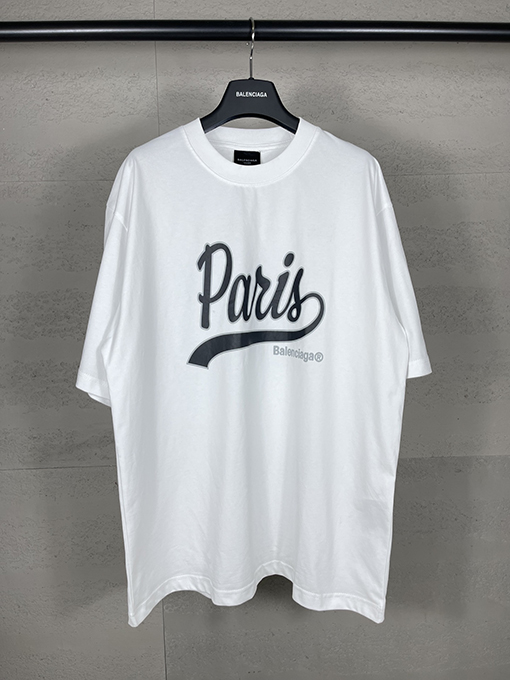 バレンシアガフロントENJOY PARIS アートプリント 半袖Tシャツ