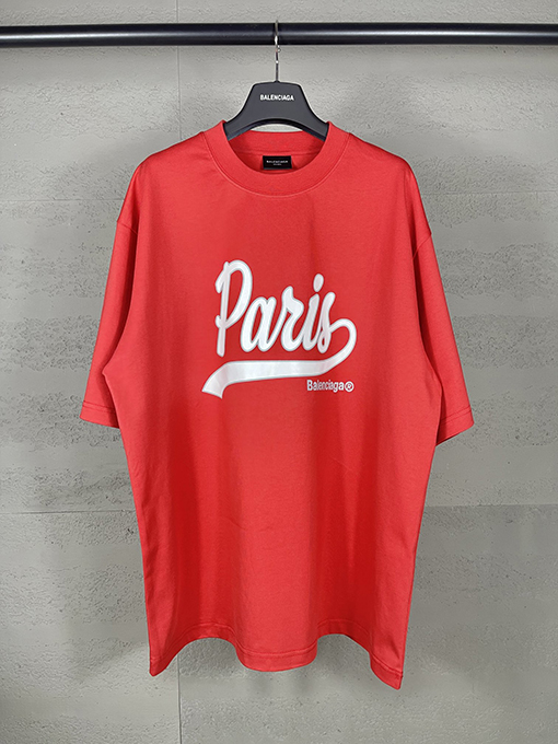 バレンシアガフロントENJOY PARIS アートプリント 半袖Tシャツ