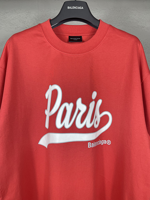 バレンシアガフロントENJOY PARIS アートプリント 半袖Tシャツ