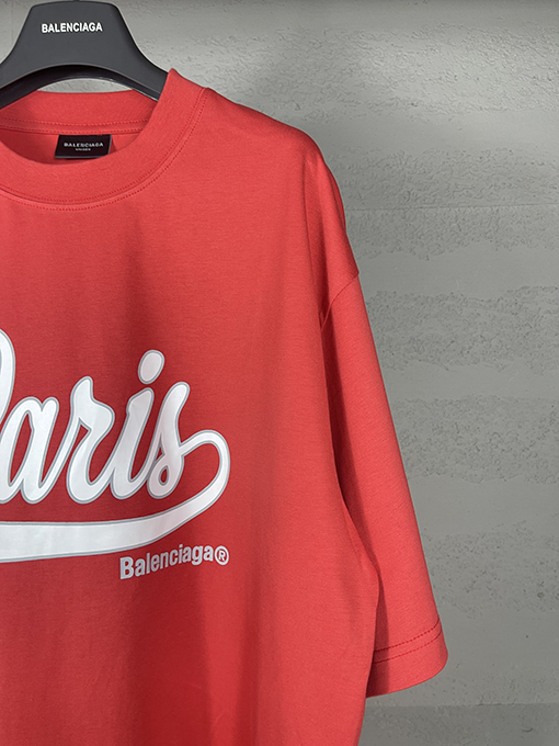バレンシアガフロントENJOY PARIS アートプリント 半袖Tシャツ