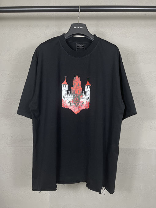 バレンシアガコピー ダメージ ヴィンテージ風 半袖Tシャツ