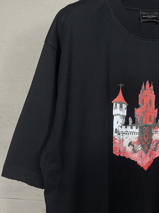 バレンシアガコピー ダメージ ヴィンテージ風 半袖Tシャツ