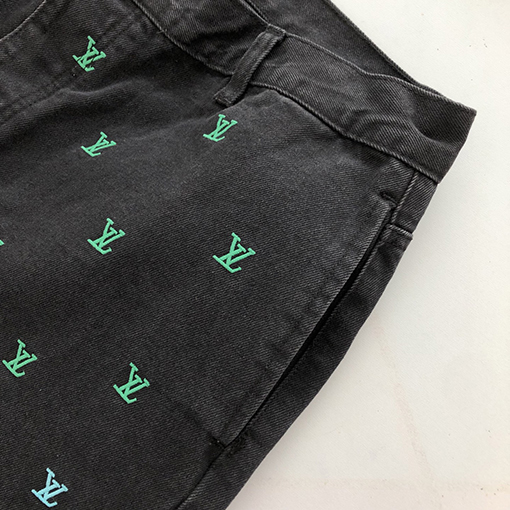 ルイヴィトンBLASONグラデーション刺繍 スケートデニムパンツ