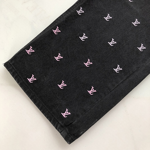 ルイヴィトンBLASONグラデーション刺繍 スケートデニムパンツ