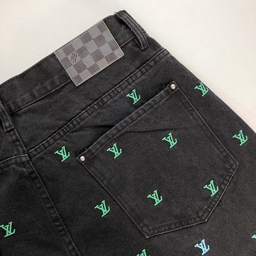 ルイヴィトンBLASONグラデーション刺繍 スケートデニムパンツ