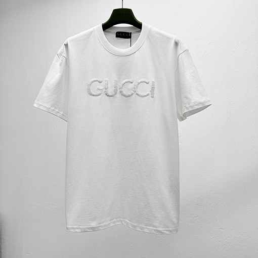 グッチビッグアルファベット刺繍 半袖Tシャツ