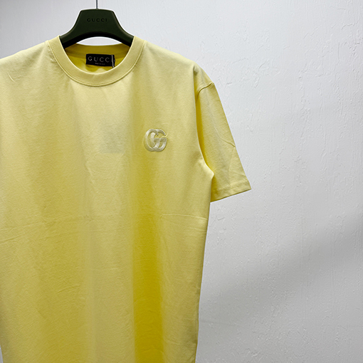 グッチダブルG刺繍ロゴ入り 半袖Tシャツ